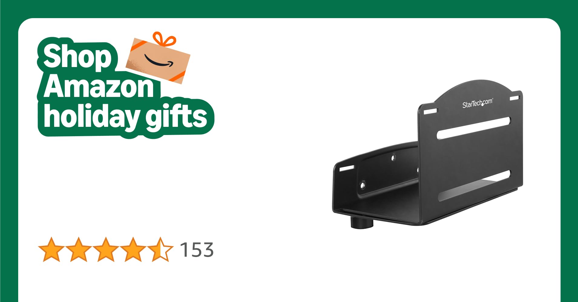 StarTech.com Wall Mount CPU Holder - Adjustable Width 4.8in to 8.3in - Metal - Computer Tower Mounting Bracket for Desktop PC (CPUWALLMNT)