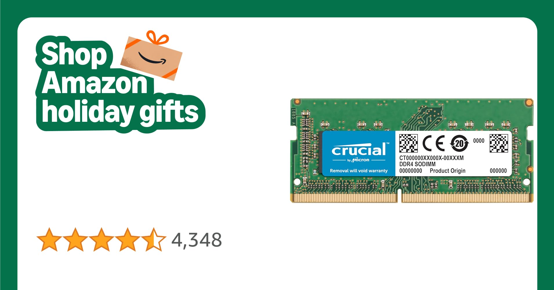 Crucial RAM 8GB DDR4 2400MHz CL17 Memory for Mac CT8G4S24AM