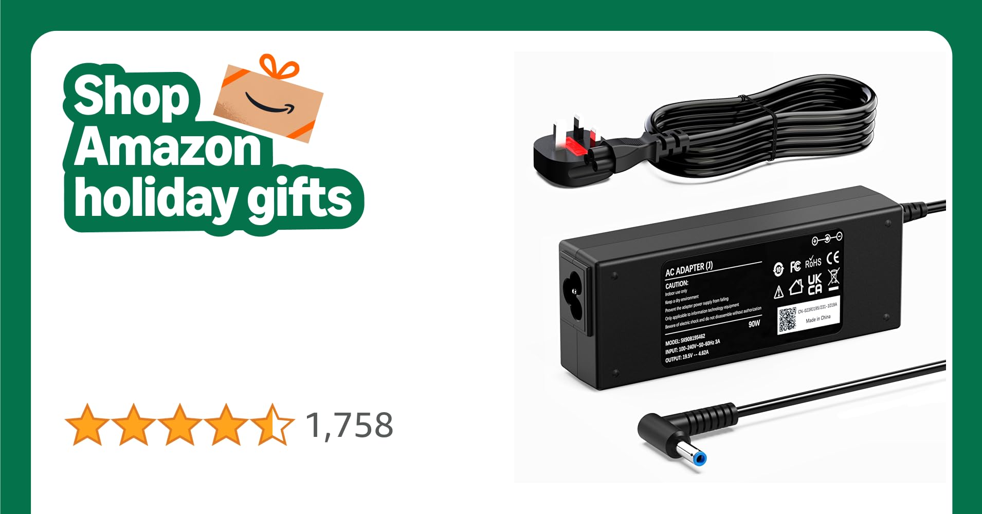 Laptop Charger Compatible With HP 250-G7 250-G6 G5 G4 350-G2, EliteBook 820 830 840 850, ProBook 430 440 450 G3 G4 G5 G6 G7, Chromebook 11 14 for 90W /65W/45W AC Adapter Power Supply 4.5x 3mm