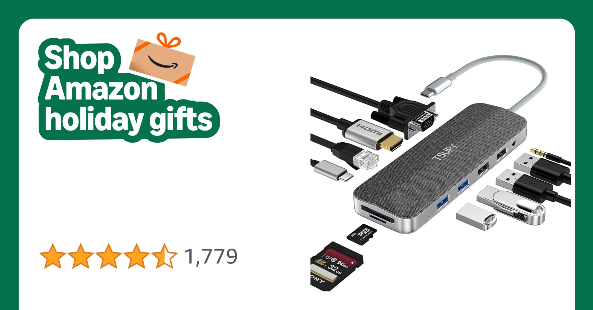 USB C Hub, TSUPY USB C Adapter Fabric Shell 11 in 1 Dual Display with HDMI 4K VGA Ethernet PD 4x USB SD Micro SD Card Reader 3.5mm Jack for MacBook Pro MacBook Air MateBook etc USB C Hub, TSUPY USB C Adapter Fabric Shell 11 in 1 Dual Display with HDMI 4K VGA Ethernet PD 4x USB SD Micro SD Card Reader 3.5mm Jack for MacBook Pro MacBook Air MateBook etc