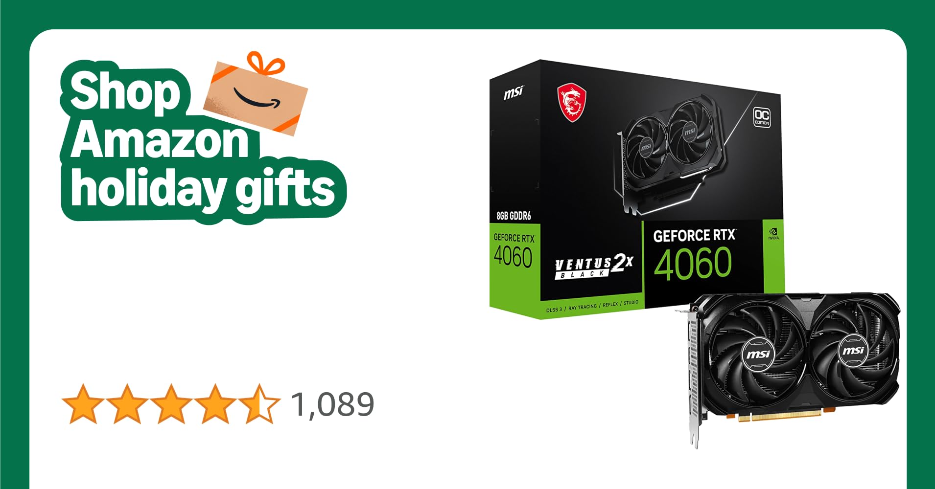 MSI Gaming GeForce RTX 4060 8GB GDRR6 128-Bit HDMI/DP Nvlink TORX Fan 4.0 Ada Lovelace Architecture Graphics Card (RTX 4060 Ventus 2X Black 8G OC) MSI Gaming GeForce RTX 4060 8GB GDRR6 128-Bit HDMI/DP Nvlink TORX Fan 4.0 Ada Lovelace Architecture Graphics Card (RTX 4060 Ventus 2X Black 8G OC)