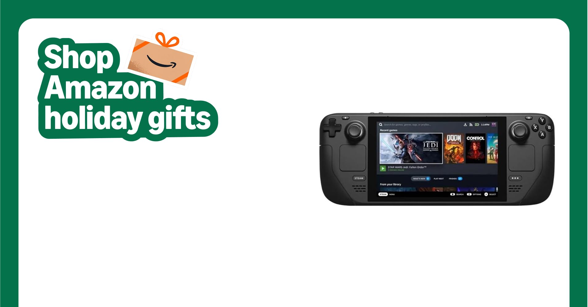 Steam Deck OLED screen displaying a vibrant video game