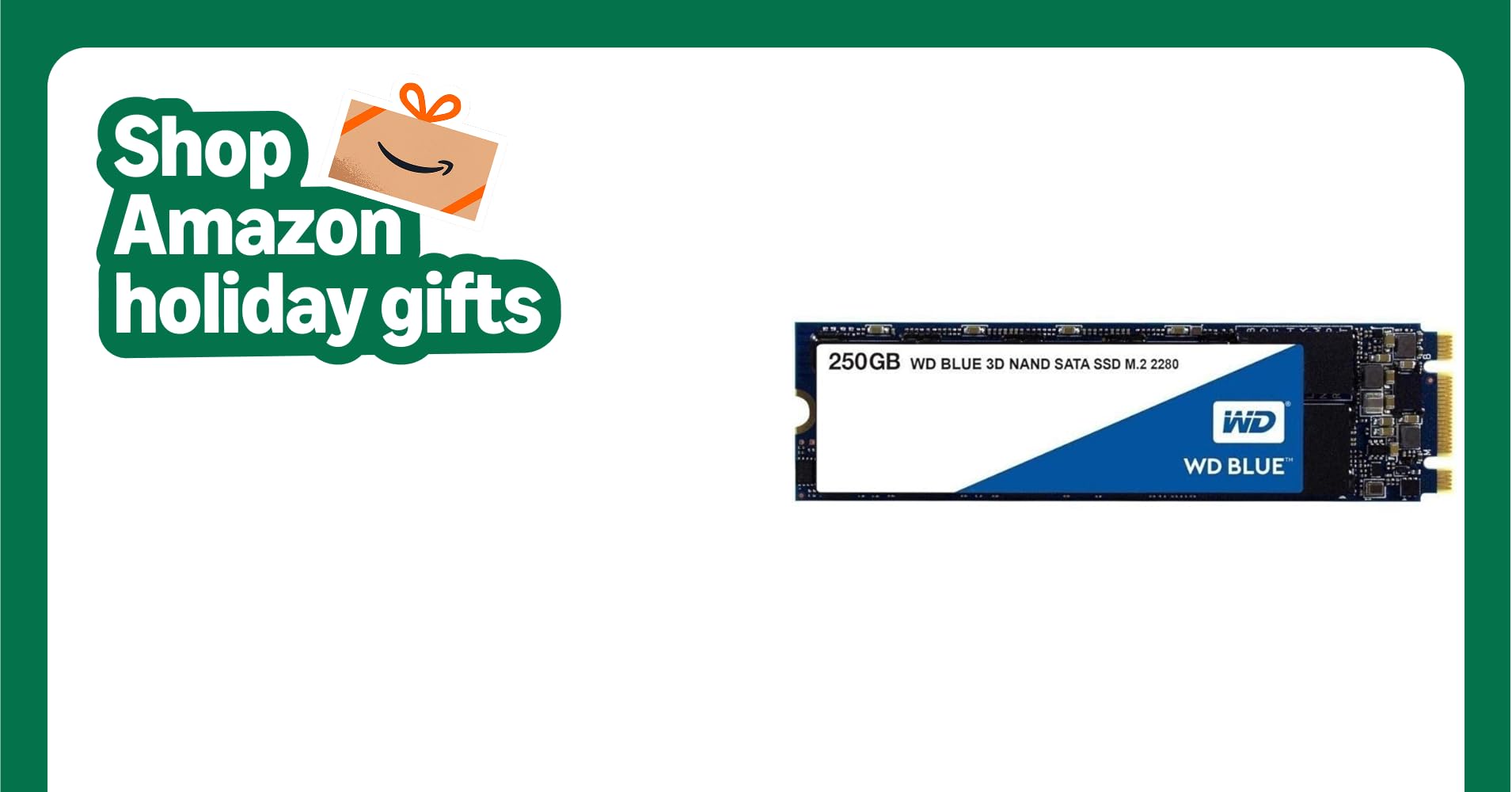 Western Digital 250GB WD Blue 3D NAND Internal PC SSD - SATA III 6 Gb/s, M.2 2280, Up to 550 MB/s - WDS250G2B0B