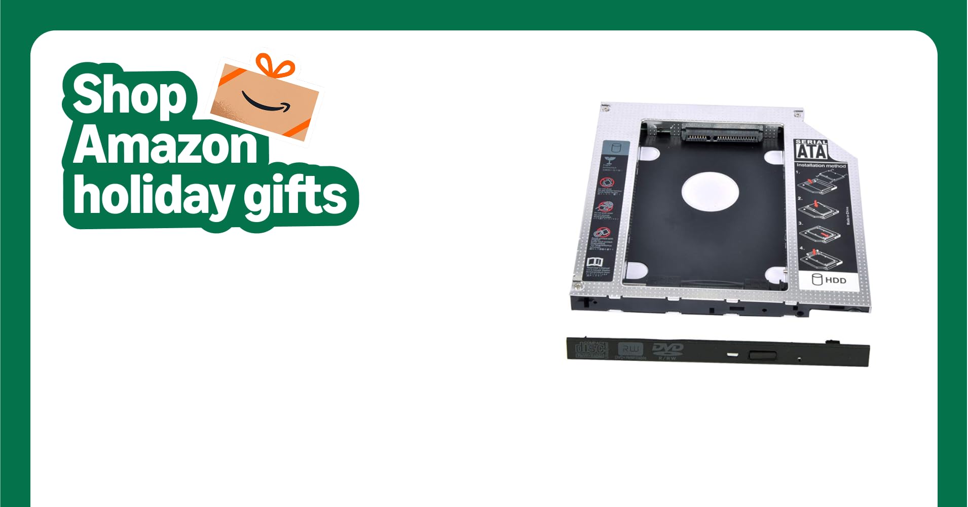 Universal 9.5mm SATA to SATA 2nd SSD HDD Hard Drive Caddy Case Adapter Tray Enclosure for Laptop CD/DVD-ROM Optical Bay