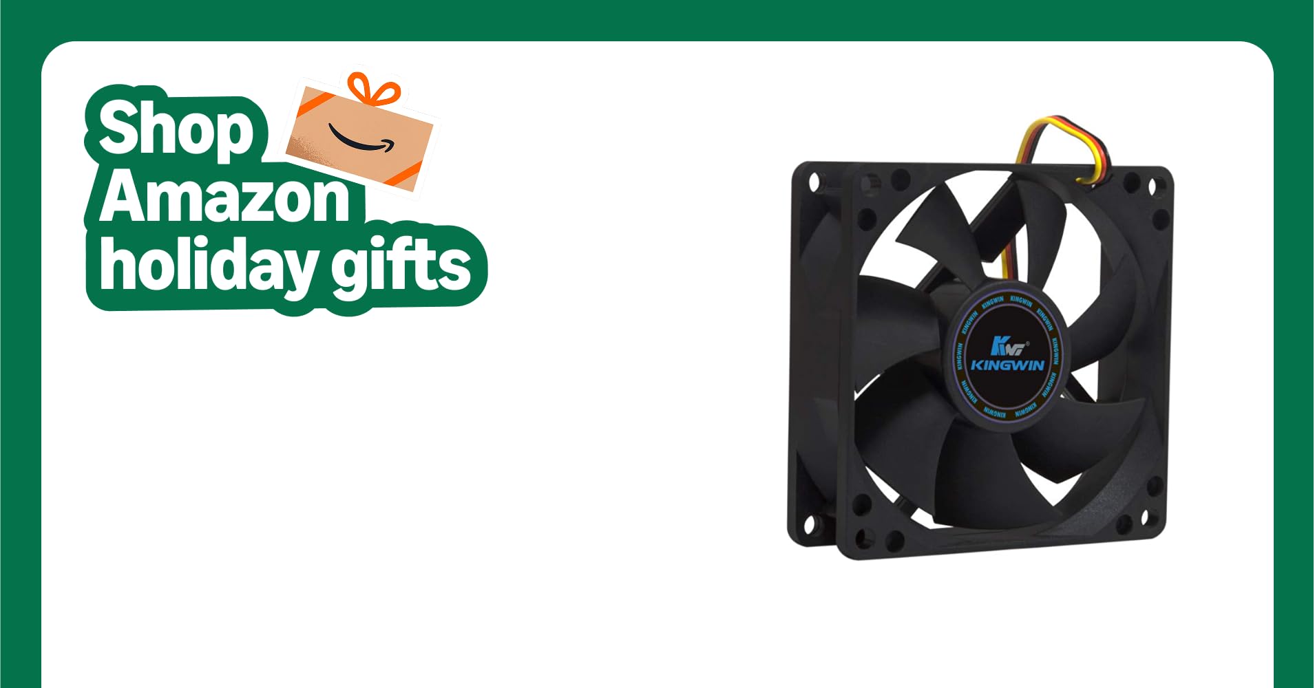 Kingwin 80mm Silent Fan - Quiet PC Cooling Fan for Computer Cases, CPU Coolers, Mining Rigs - Long Life Bearing, Maximum Airflow, Low Noise, 80mm Computer Case Fan - Black