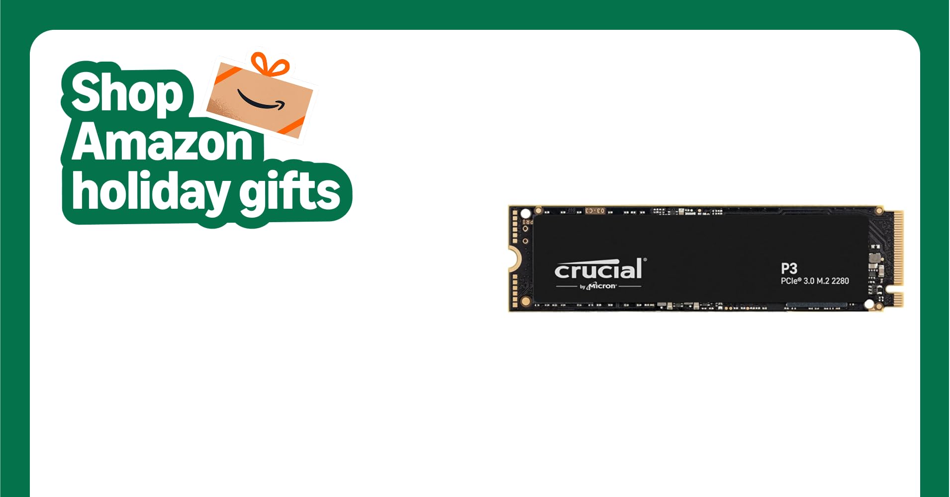Crucial P3 PCIe Gen3 NVMe 1TB SSD, Up to 3,500MB/s Read, Laptop & Desktop (PC) Compatible, Solid State Drive - CT1000P3SSD8 Crucial P3 PCIe Gen3 NVMe 1TB SSD, Up to 3,500MB/s Read, Laptop & Desktop (PC) Compatible, Solid State Drive - CT1000P3SSD8