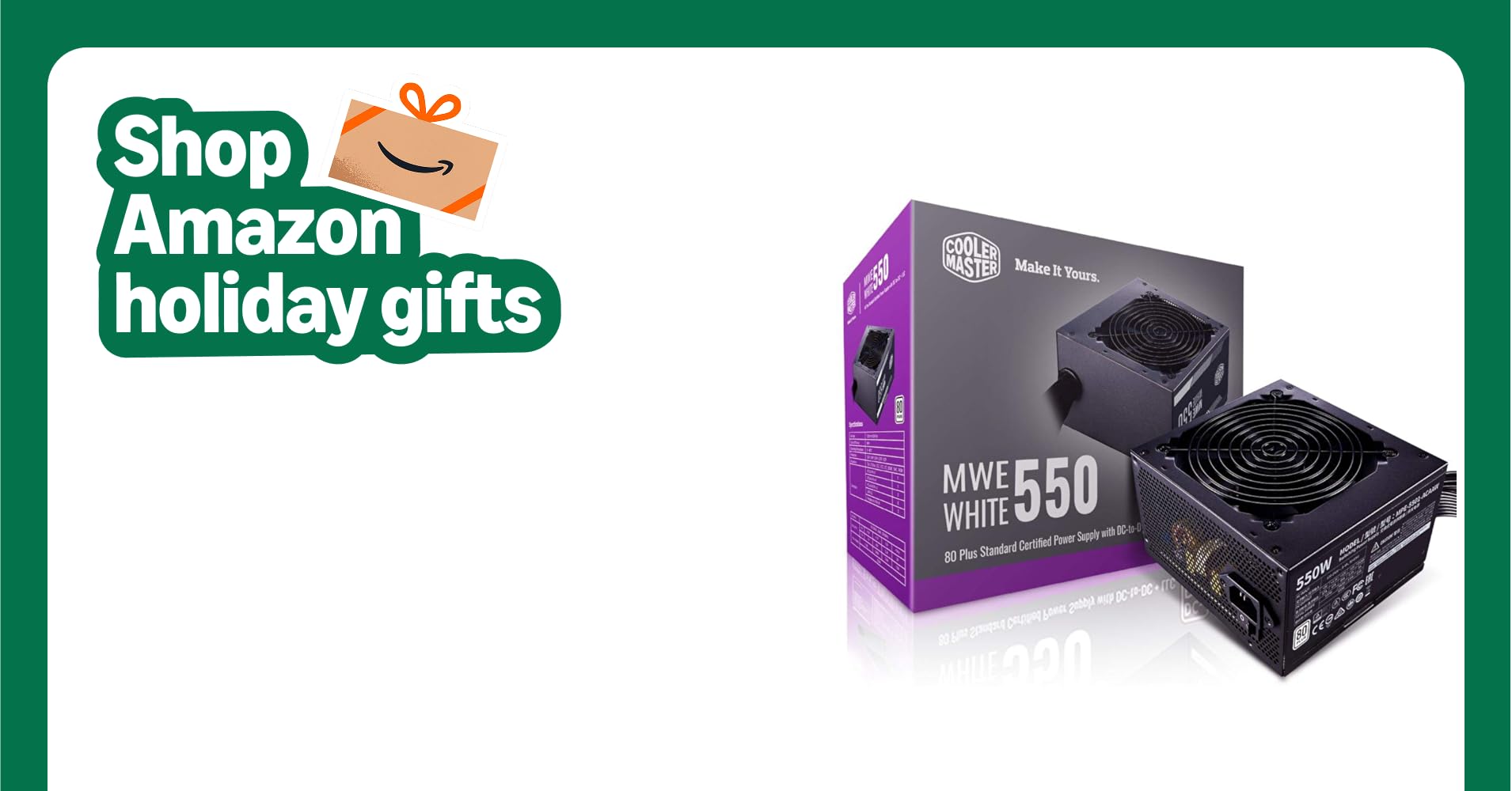 Cooler Master MWE White 550 80+ White 550W PSU with HDB Silent 120mm Fan, Single +12V Rail, Flat Black Cables Cooler Master MWE White 550 80+ White 550W PSU with HDB Silent 120mm Fan, Single +12V Rail, Flat Black Cables