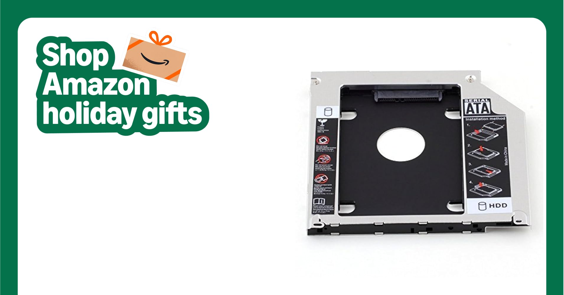 HIGHROCK Hard Drive Caddy Tray 9.5mm Universal SATA 2nd HDD HD SSD Enclosure Hard Drive Caddy Case Tray, for 9.5mm Laptop CD / DVD-ROM Optical Bay Drive Slot (for SSD and HDD)