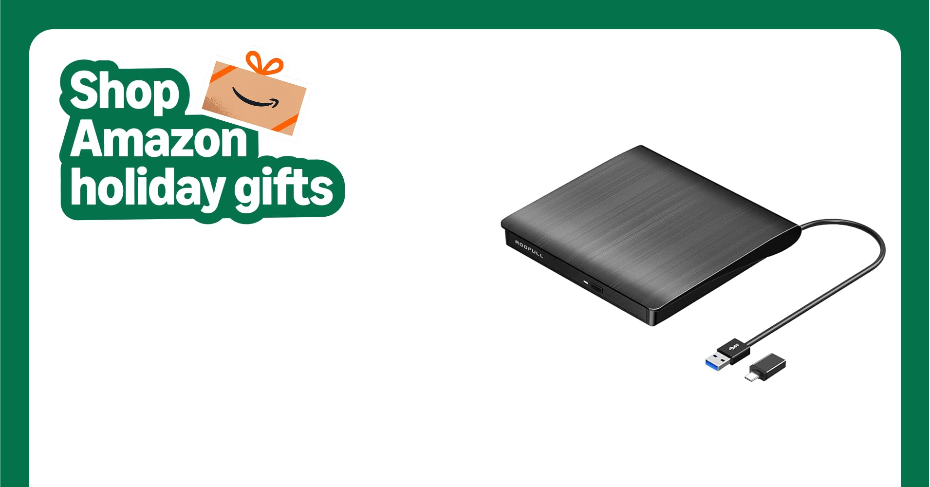 ROOFULL External CD DVD Drive for Laptop, USB 3.0 Type-C Portable CD/DVD Player Burner Reader Writer Adapter for Windows 11/10 Computer Mac MacBook Linux PC