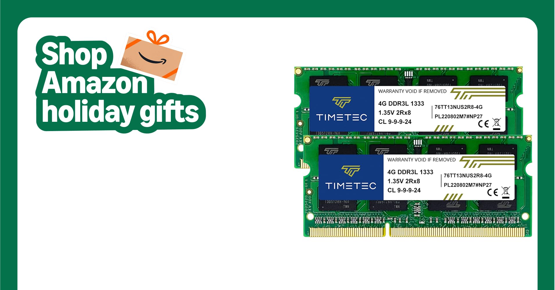 Timetec 8GB KIT(2x4GB) DDR3 / DDR3L 1333MHz PC3-10600 Non-ECC Unbuffered 1.5V / 1.35V CL9 2Rx8 Dual Rank Low Density 204 Pin SODIMM Laptop Notebook PC Computer Memory RAM Module Upgrade Timetec 8GB KIT(2x4GB) DDR3 / DDR3L 1333MHz PC3-10600 Non-ECC Unbuffered 1.5V / 1.35V CL9 2Rx8 Dual Rank Low Density 204 Pin SODIMM Laptop Notebook PC Computer Memory RAM Module Upgrade