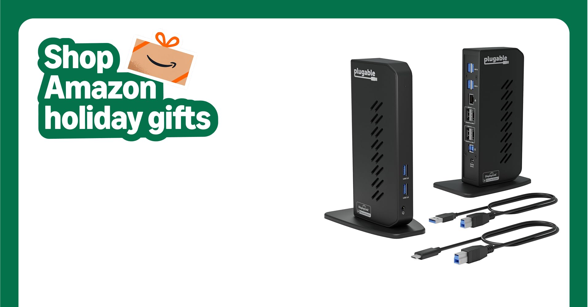 Plugable Dual DisplayPort & HDMI Docking Station - USB 3.0 & USB-C Laptop Dock for Dual Monitors, DisplayLink, Mac (Driver Required), ChromeOS & Windows, Gigabit Ethernet and Audio (UD-6950Z) Plugable Dual DisplayPort & HDMI Docking Station - USB 3.0 & USB-C Laptop Dock for Dual Monitors, DisplayLink, Mac (Driver Required), ChromeOS & Windows, Gigabit Ethernet and Audio (UD-6950Z)