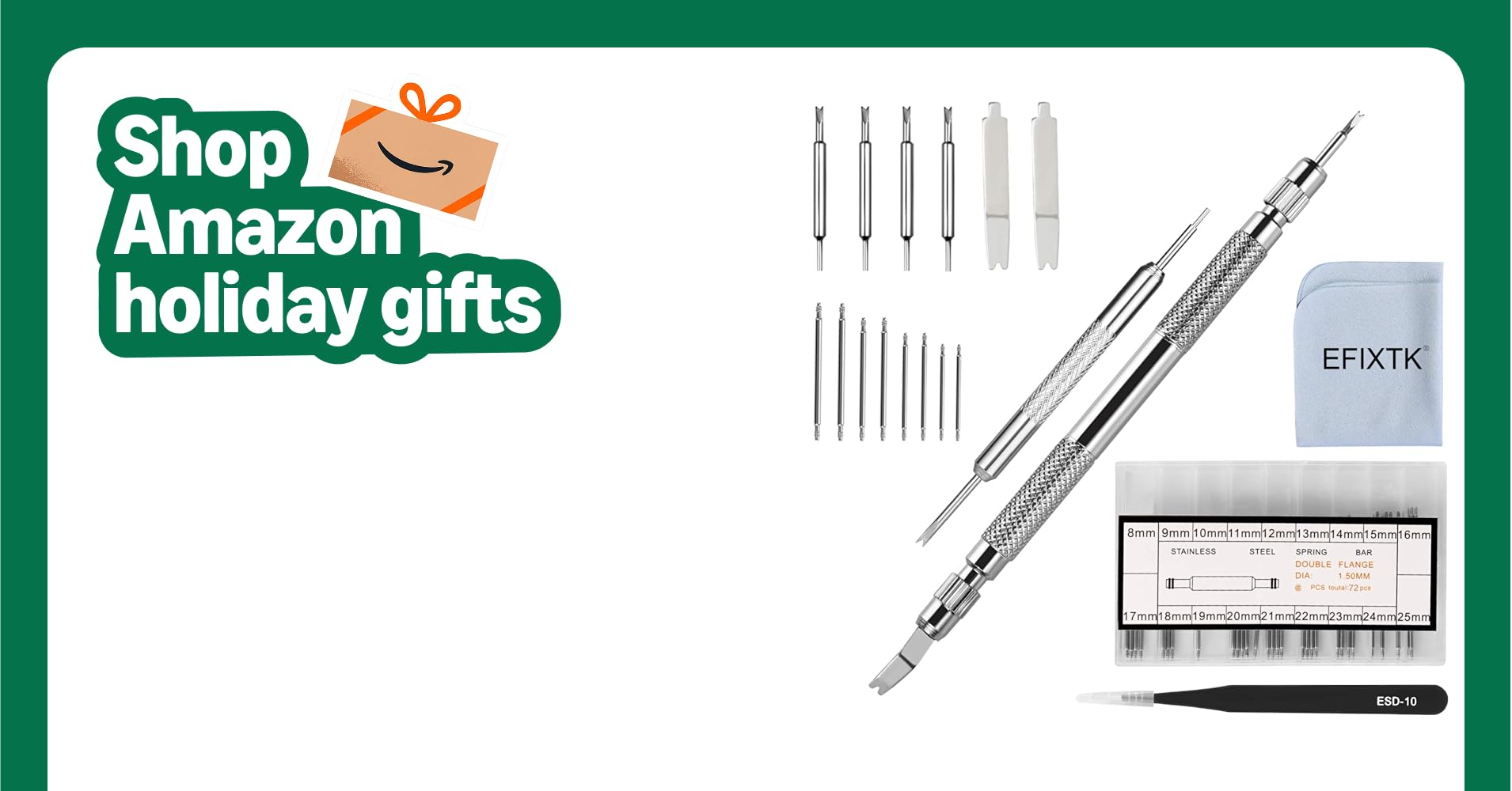 EFIXTK Spring Bar Tool Set with Extra 6 Tips Pins for Watch Wrist Bands Strap Removal Repair Fix Kit,72PCS Extra Watch Pins