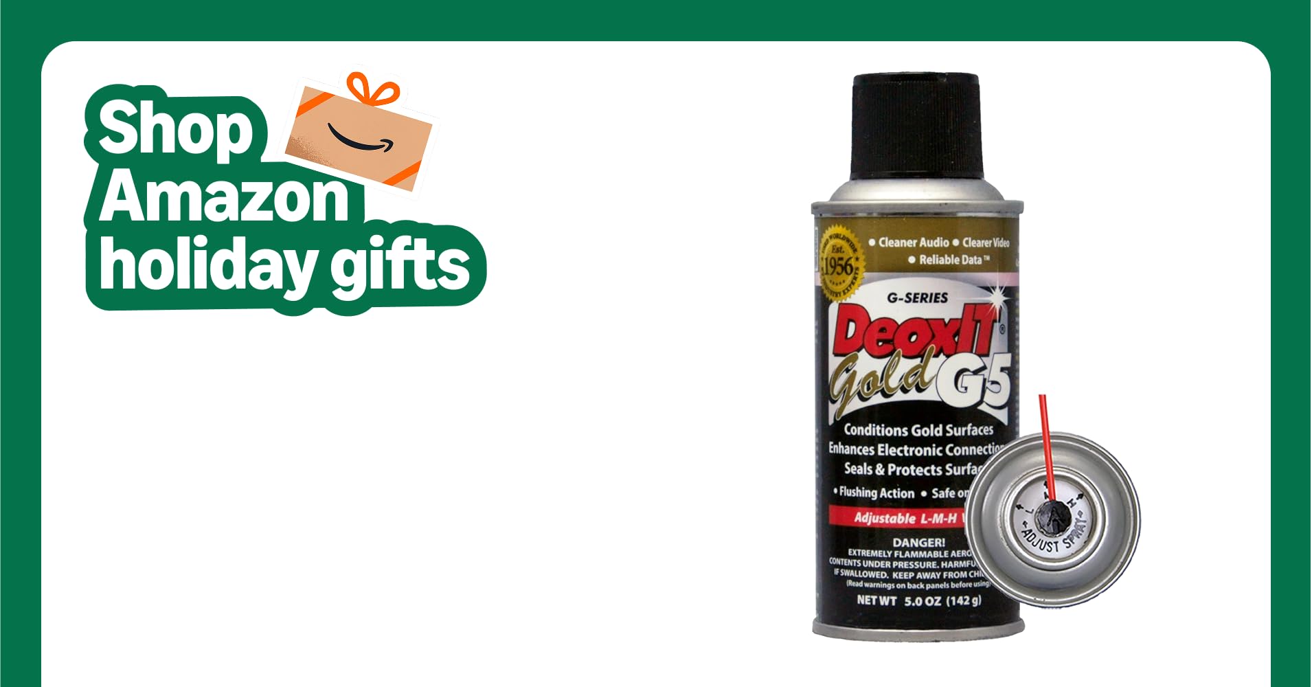 CAIG LABORATORIES DeoxIT Gold G5S-6 Spray, Enhancer/Conditioner/Protector for Gold and Plated Surfaces, 142g, L-M-H Valve