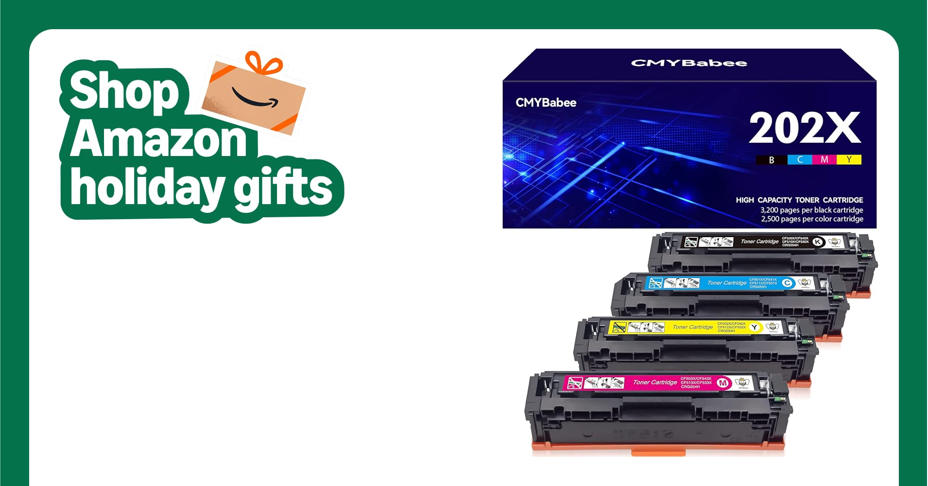 CMYBabee Compatible Toner Cartridges Replacement for HP 202X 202A CF500A CF500X for HP Laserjet Pro M281fdw M254dw M281cdw M281fdn M280nw (4 Packs) CMYBabee Compatible Toner Cartridges Replacement for HP 202X 202A CF500A CF500X for HP Laserjet Pro M281fdw M254dw M281cdw M281fdn M280nw (4 Packs)