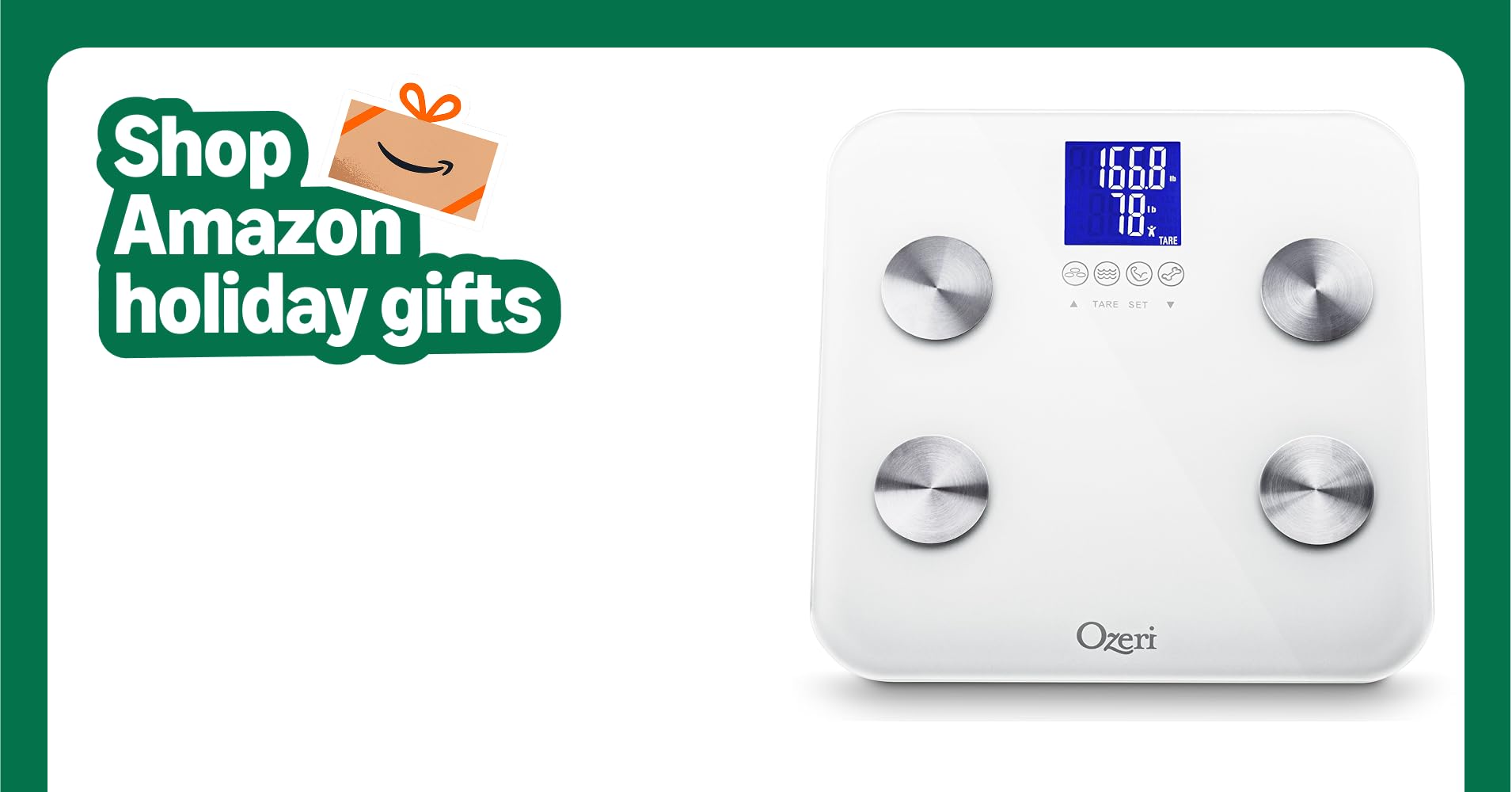 Ozeri Touch 440 Lbs Total Body Weight Scale (Body Fat, Muscle, Bone, Weight & Hydration), Auto Recognition Bath Scale with Infant Tare