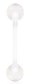 14 Gauge Flexible Acrylic Clear Tongue Ring Barbell 14G Straight Barbell Tongue Piercing Retainer Jewelry 16mm 5/8 Inch
