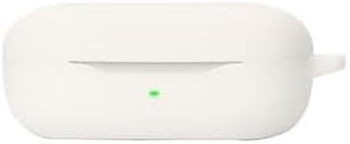 جراب هواوي فري بادز SE من ايكو سيستم واقي السيليكون رفيع جدًا مضاد للصدمات مع حلقة تثبيت لسماعات لون أبيض