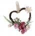 Miniatura 4 de SM SunniMix Corona de flores artificiales de ratán con forma de corazón, guirnalda de primavera, decoración del hogar, rosa polvoriento, 7.1 x 5.5 x