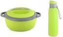 Cello Thermoware Casserole Snack and Sip Gift Set Green Pack of 2 Set (1000 ml, 600 ml)