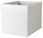 DRÖNA Caja de almacenamiento de tela blanca para KALLAX, perfecta para periódicos y ropa, 33 x 38 x 33 cm, 100% poliéster