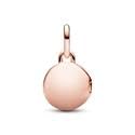 Charm plata rosada medalla que se abre con bisagra sutil 783066C01 2
