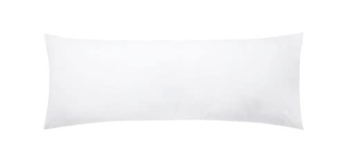 NIGHTZEN® Bolster Pillowcases - Plain Dyed Easy Care Polycotton Long Bolster Pillowcase Cover Soft Quality Blended Cotton - Maternity Orthopedic Support Pillowcase (Double 4.6FT, White)