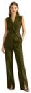 Women's 2 Piece Double Breasted Vest Pant Suit 2026 Sleeveless Blazer Split Wide Leg Pants Outfit Casual Work Sets
