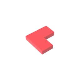 XYEIUGO 14719 Foundation Plate Tile 2x2 Corner, Coral Orange, 50 PCS