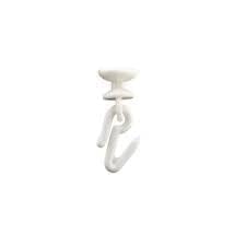 Image of Smart Shophar Plastic Curtain Round Runner with 1-inch Hook White Pack of 6 / Effortless Sliding /Secure Attachment