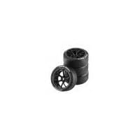 Jeu De 4 Jantes Et Pneus Caoutchouc 12mm Pour Voiture RC TT02 XV01 1/10 - Noir Résistant