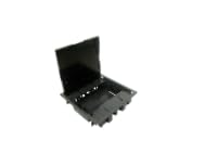 Boîte de sol grise 16 modules avec couvercle inox pour bureaux