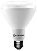 Close-up of a single EcoSmart BR30 LED Dimmable Flood Bulb