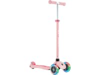 GLOBBER Primo Plus Lights – Patinete infantil 120/80 mm, ABEC 9, 3 ruedas, altura regulable, ruedas LED, color rosa pastel