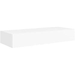 Cajonera Flotante Blanca vidaXL Estante con Cajón de Pared Repisa Flotante Balda Estantería Armario Salón Exhibición Colgante Decoración Blanco MDF 60x23,5x10 cm