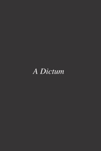 A Dictum: A Portable Journal for All Your Daily Needs
