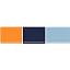 Bridge Blue/Vibrant Orange/Blue Shadow