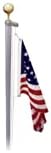 20 FT In Ground Deluxe Residential House Flag Pole Complete Set with Commercial Presidential 3x5 FT US American Nylon Flag Includes Hardware to hold two flags