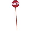 NMC PS6 STOP/SLOW Sign - 24 in. x 24 in. Octagonal Reflective Aluminum Safe-T-Paddle Traffic Safety Signs with 93 in. Telescopic Handle, White Text on Red Base