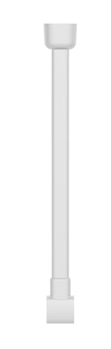WENKO Deckenstütze Era Weiß, Winkel-Duschvorhangschiene aus rostfreiem Aluminium, L-Form, 57 cm, Weiß