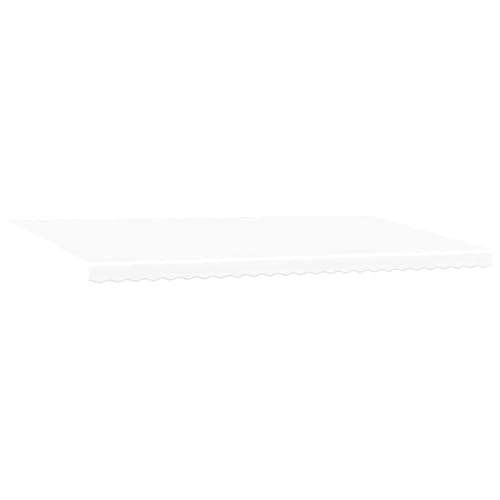 LKJephalotrop E - Tela de repuesto para toldo (6 x 3 m, poliéster 240 g/m², tejido de repuesto para toldo articulado, incluye cenefa, tela de toldo para balcón y terraza), color blanco