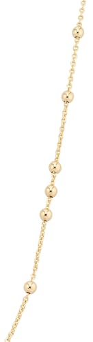 Miabella Italian 18K Yellow or Rose Gold Plated Beaded Ball Rosary Long Wrap Layering Station Chain Necklace for Women, 60"3