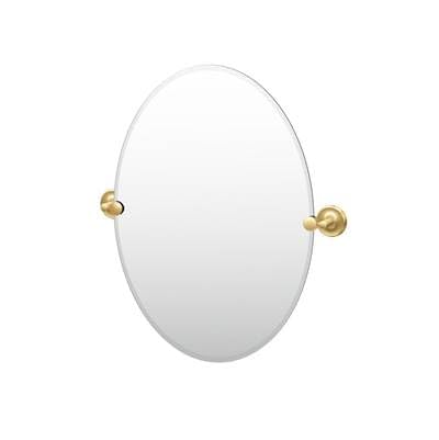 Gatco 5059 Designer II Frameless Oval Pivot Mirror, 26.5 Inch, Brushed Brass