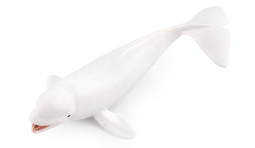 Image of SmilerSmile 7 inch Baby Beluga Figurine Plastic Sea Creature Toy for Toddlers | Solid PVC Action Figure, Simulation Sea Animals, Educational Ocean Animal Model, Non-toxic Safe Bath Toy for Kids