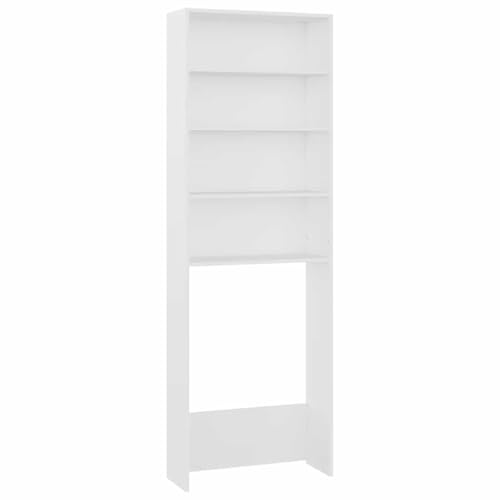 Mokuyary - Mueble para lavadora (64 x 24 x 190 cm), color blanco