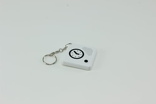 Talking Time Pal, Speaking Clock On A Keychain For The Visually Impaired, White With High Contrast Button, Small