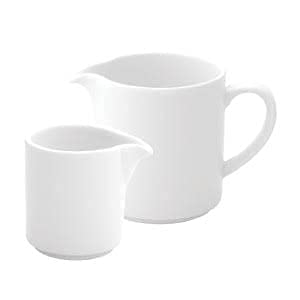 Image of Ceramic 400ml Sauce Boat or Tea or Gravy Pot with 50 ml Creamer Milk Pot Microwave and Dishwasher Safe (Mirakii 85)
