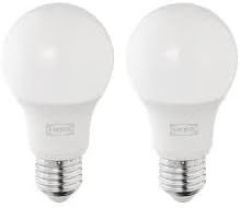 Ikea SOLHETTA LED Bulb E27 470 Lumen, Globe Opal White Pack of 2