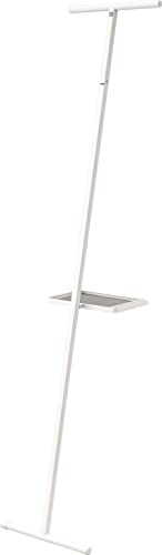 山崎実業(Yamazaki) 折り畳み 衣類スチーマー アイロン台 ホワイト 約W35.5XD40XH166cm(使用時)プレート Plate 立て掛けるだけ 衣類スチーマー専用 5770