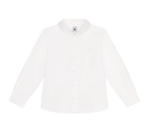 Petit Bateau - Petit Bateau A0CO6 Chemise Manches Longues, Blanc, 8 Ans Garçon