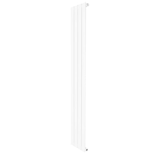 Flat Single Column Radiator 1600mm x 280mm Modern Designer Single Panel Central Heating Heater Gloss White Carbon Steel Vertical Kitchen Living Room FREE Cleaning Brush Fixing Kit & Brackets